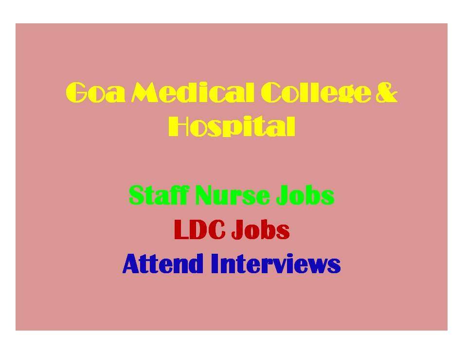 GMC Goa Nursing Recruitment