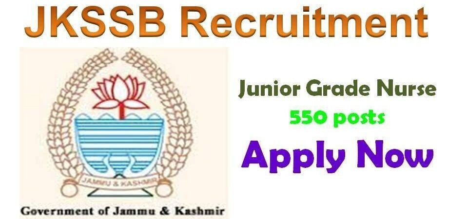JKSSB Recruitment 2019 – 550 Govt Staff Nurse Jobs in J&K