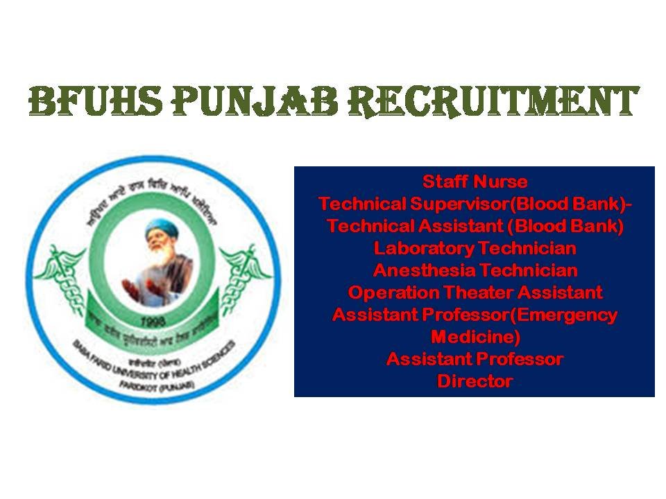 BFUHS Recruitment 2019