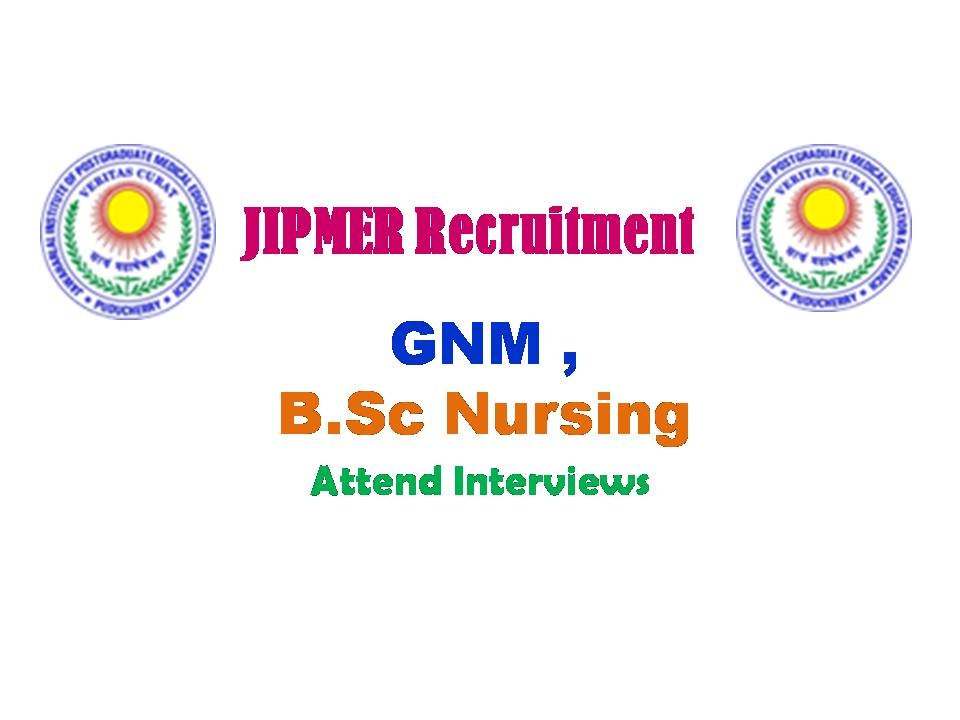 JIPMER Staffnurse Recruitment 2019