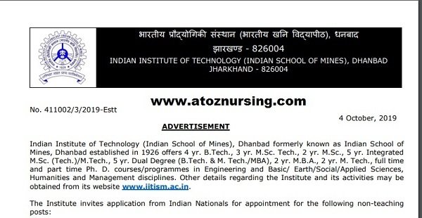 IIT Dhanbad Recruitment 2019