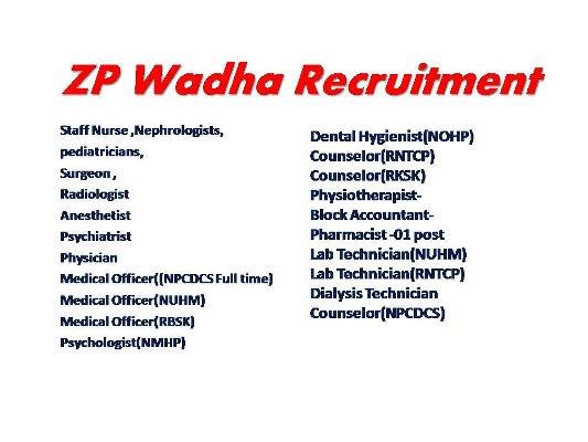 ZP Wardha Recruitment, Staff Nurse, Staff nurse Jobs, Staff nurse Vacncy