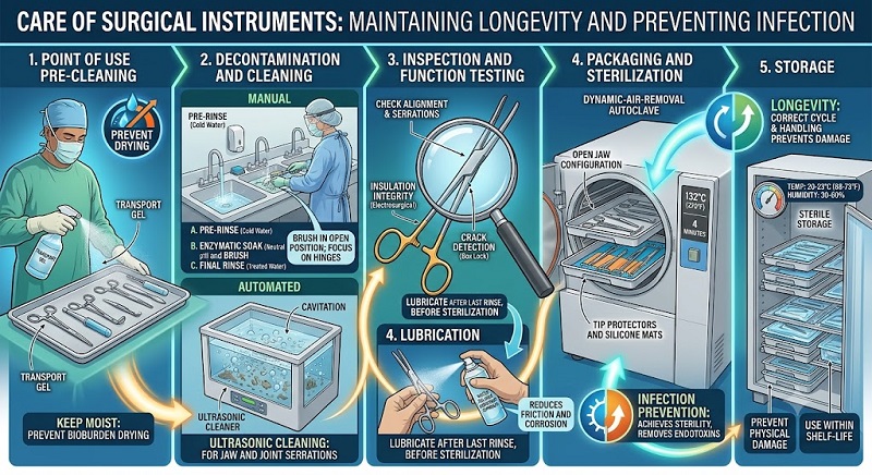 Care of Surgical Instruments: Maintaining Longevity and Preventing Infection