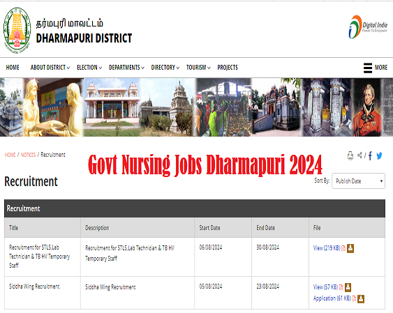 Nurses at Dharmapuri Government Hospital - Apply for Nursing Jobs Apply Now for Government Nursing Positions in Dharmapuri,Govt Nursing Jobs Dharmapuri 2024