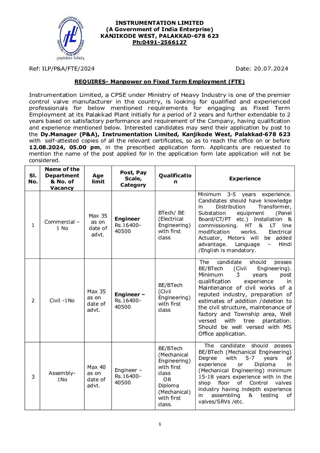 ILPGT Nursing Officer Recruitment 2024