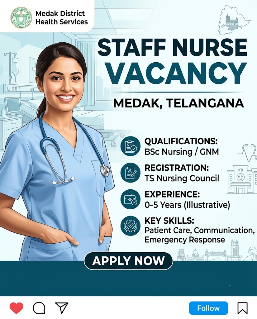 Staff nurse Vacancy in Medak,Staff nurse, Staff nurse jobs, Staff nurse Recruitment,
